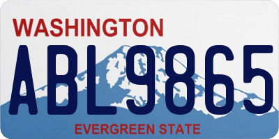 WA license plate ABL9865