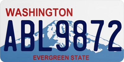 WA license plate ABL9872