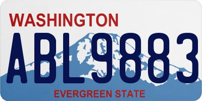 WA license plate ABL9883