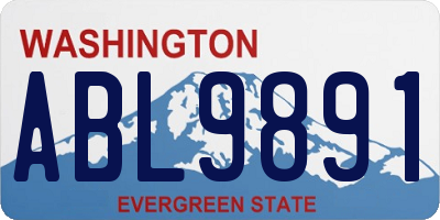 WA license plate ABL9891