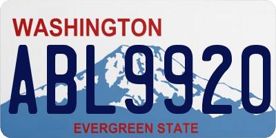 WA license plate ABL9920