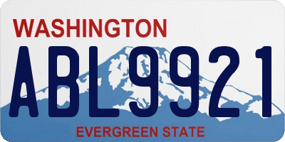 WA license plate ABL9921