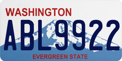 WA license plate ABL9922