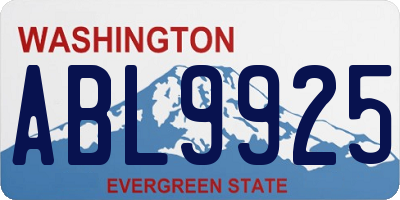 WA license plate ABL9925