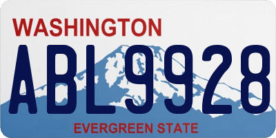 WA license plate ABL9928