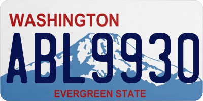 WA license plate ABL9930