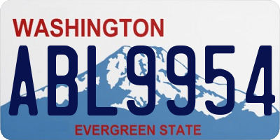 WA license plate ABL9954