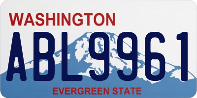 WA license plate ABL9961