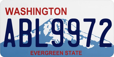 WA license plate ABL9972