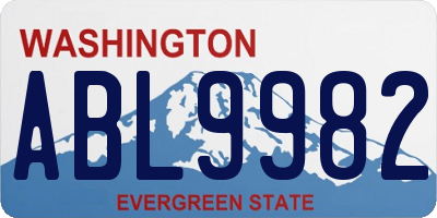 WA license plate ABL9982