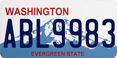 WA license plate ABL9983