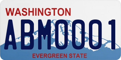 WA license plate ABM0001