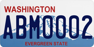 WA license plate ABM0002