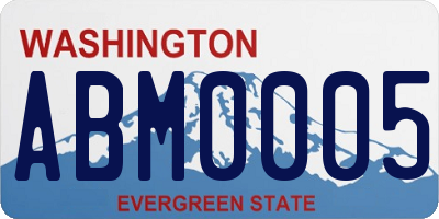 WA license plate ABM0005