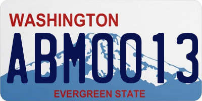 WA license plate ABM0013