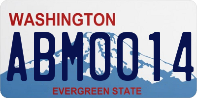WA license plate ABM0014