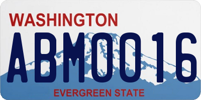 WA license plate ABM0016