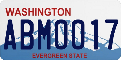 WA license plate ABM0017