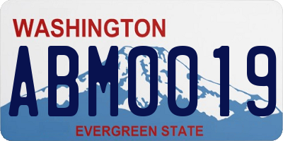 WA license plate ABM0019