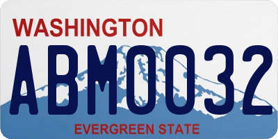 WA license plate ABM0032