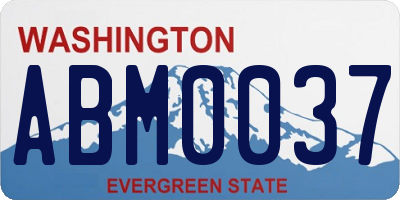 WA license plate ABM0037