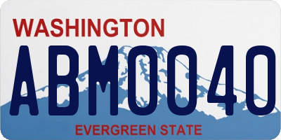 WA license plate ABM0040