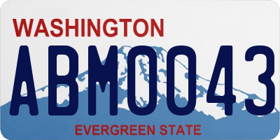 WA license plate ABM0043