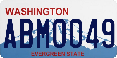 WA license plate ABM0049