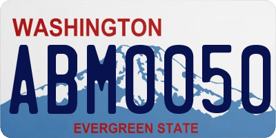 WA license plate ABM0050