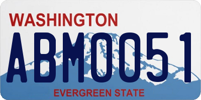 WA license plate ABM0051