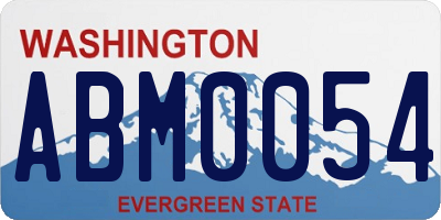 WA license plate ABM0054