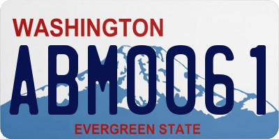 WA license plate ABM0061