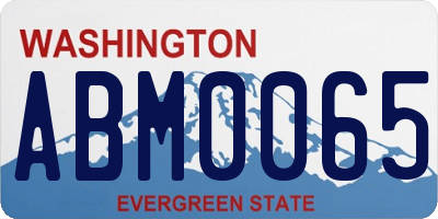 WA license plate ABM0065