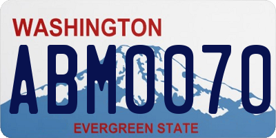 WA license plate ABM0070