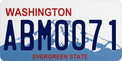 WA license plate ABM0071