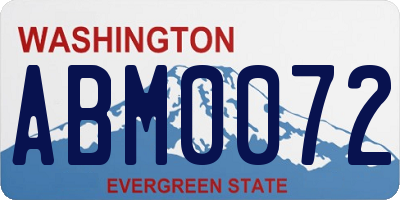 WA license plate ABM0072