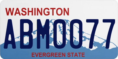 WA license plate ABM0077