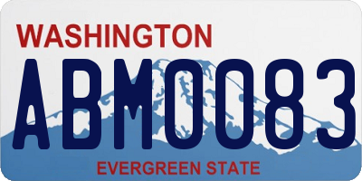WA license plate ABM0083
