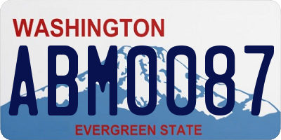 WA license plate ABM0087