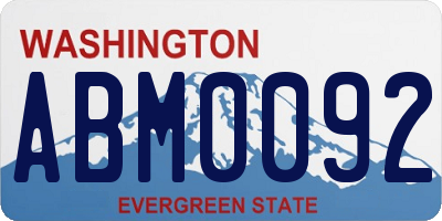 WA license plate ABM0092