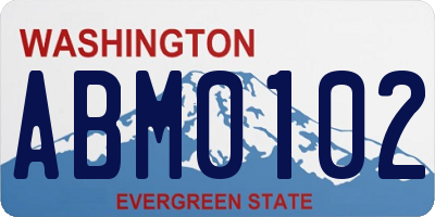 WA license plate ABM0102