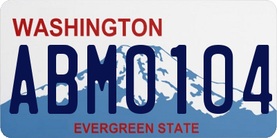 WA license plate ABM0104