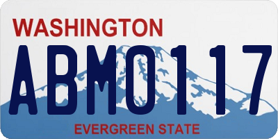 WA license plate ABM0117