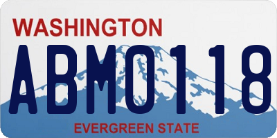 WA license plate ABM0118