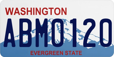 WA license plate ABM0120