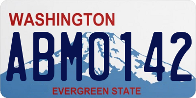 WA license plate ABM0142