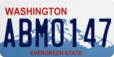 WA license plate ABM0147