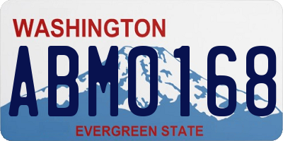 WA license plate ABM0168