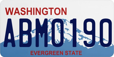 WA license plate ABM0190