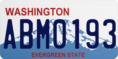 WA license plate ABM0193